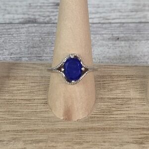 D'Joy Artisan Crafted Lapis Lazuli Ring Sterling Silver 925 Size 10.25